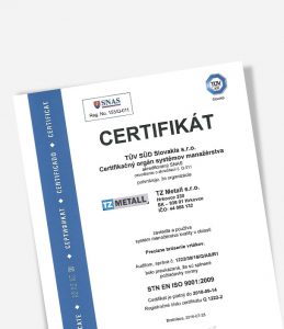 TZ Metall certifikát